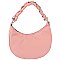 Braided Chain Handle Hobo Shoulder Bag