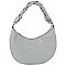 Braided Chain Handle Hobo Shoulder Bag