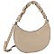 Braided Chain Handle Hobo Shoulder Bag