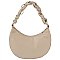 Braided Chain Handle Hobo Shoulder Bag