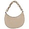 Braided Chain Handle Hobo Shoulder Bag