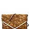 LW2157-LP Hardware Accent Distressed 3-Compartment Envelope Clutch