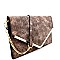 LW2157-LP Hardware Accent Distressed 3-Compartment Envelope Clutch