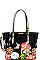 STYLISH 2IN1 GLOSSY FLOWER TOTE WITH LONG STRAP  JYLY-095-2W