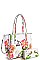 STYLISH 2IN1 GLOSSY FLOWER TOTE WITH LONG STRAP  JYLY-095-2W