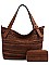 2IN1 STYLISH WOVEN FRONT SATCHEL WITH WALLET