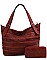2IN1 STYLISH WOVEN FRONT SATCHEL WITH WALLET
