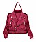 Moto Jacket Design Fringed Backpack / Shoulder Bag