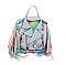 Moto Jacket Design Fringed Backpack / Shoulder Bag