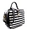 Padlock Accent Boxy Messenger Stripe