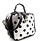 Padlock Accent Boxy Messenger Polka Dot