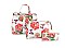 3-in-1 Glossy Flower Printed Satchel Set