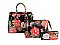 3-in-1 Glossy Flower Printed Satchel Set