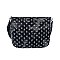 Dotted Distressed Denim Crossbody Bag