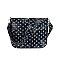 Dotted Distressed Denim Crossbody Bag