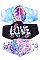 PACK OF 12 FASHION ASSORTED COLOR PEACE AND LOVE PRINT
