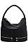 DOUBLE ZIPPER ACCENT HOBO BAG