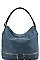 DOUBLE ZIPPER ACCENT HOBO BAG