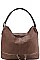 DOUBLE ZIPPER ACCENT HOBO BAG