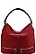DOUBLE ZIPPER ACCENT HOBO BAG