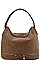 DOUBLE ZIPPER ACCENT HOBO BAG
