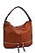 DOUBLE ZIPPER ACCENT HOBO BAG