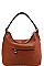 DOUBLE ZIPPER ACCENT HOBO BAG
