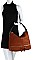 DOUBLE ZIPPER ACCENT HOBO BAG