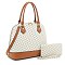 2-in-1 Geometric Monogrammed Dome Satchel Set