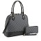 2-in-1 Geometric Monogrammed Dome Satchel Set
