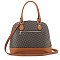2-in-1 Geometric Monogrammed Dome Satchel Set