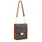Geometric Monogrammed Turn Lock Crossbody