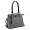 Geometric Monogrammed Shoulder Satchel Tote