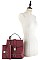 2IN1 SMOOTH BUCKLE DESIGN 3 WAY CROSSBODY HANDLE BACKPACK WITH MATCHING CLUTCH SET