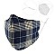 CLASSIC PLAID PRINT UNISEX MASK W/ FILTER POCKET