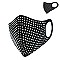 Fashion Black Mask W/ Ab Stone & Comfortable Earloop