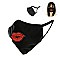 Red Lips Fashion Mask W/ Rhinestone
