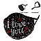 Cute I Love You With Heart Rhinestone Bling Mask