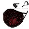 FASHION RED HEART RHINESTONE BLING MASK