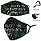 HAPPY ST PATRICKS DAY CLOVER RHINESTONE BLING MASK