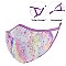 ADJUSTABLE RHINESTONE TIE DYE PRINT STRAPFACE MASK