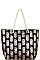 GOLDEN FOIL PINEAPPLE PRINT CANVAS SHOPPER BAG