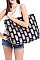 GOLDEN FOIL PINEAPPLE PRINT CANVAS SHOPPER BAG