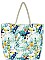 TROPICAL BIRDS PINEAPPLE PRINT TOTE BAG