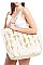 GOLDEN FOIL CACTUS PRINT CANVAS SHOPPER BAG