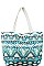 MULTI PATTERN PRINT CANVAS SHOPPER BAG