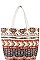 AMERICAN INDIAN PATTERN CANVAS SHOPPER BAG