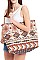 AMERICAN INDIAN PATTERN CANVAS SHOPPER BAG