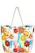 CITRUS WATER COLOR PRINT CANVAS SHOPPER BAG