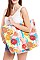 CITRUS WATER COLOR PRINT CANVAS SHOPPER BAG